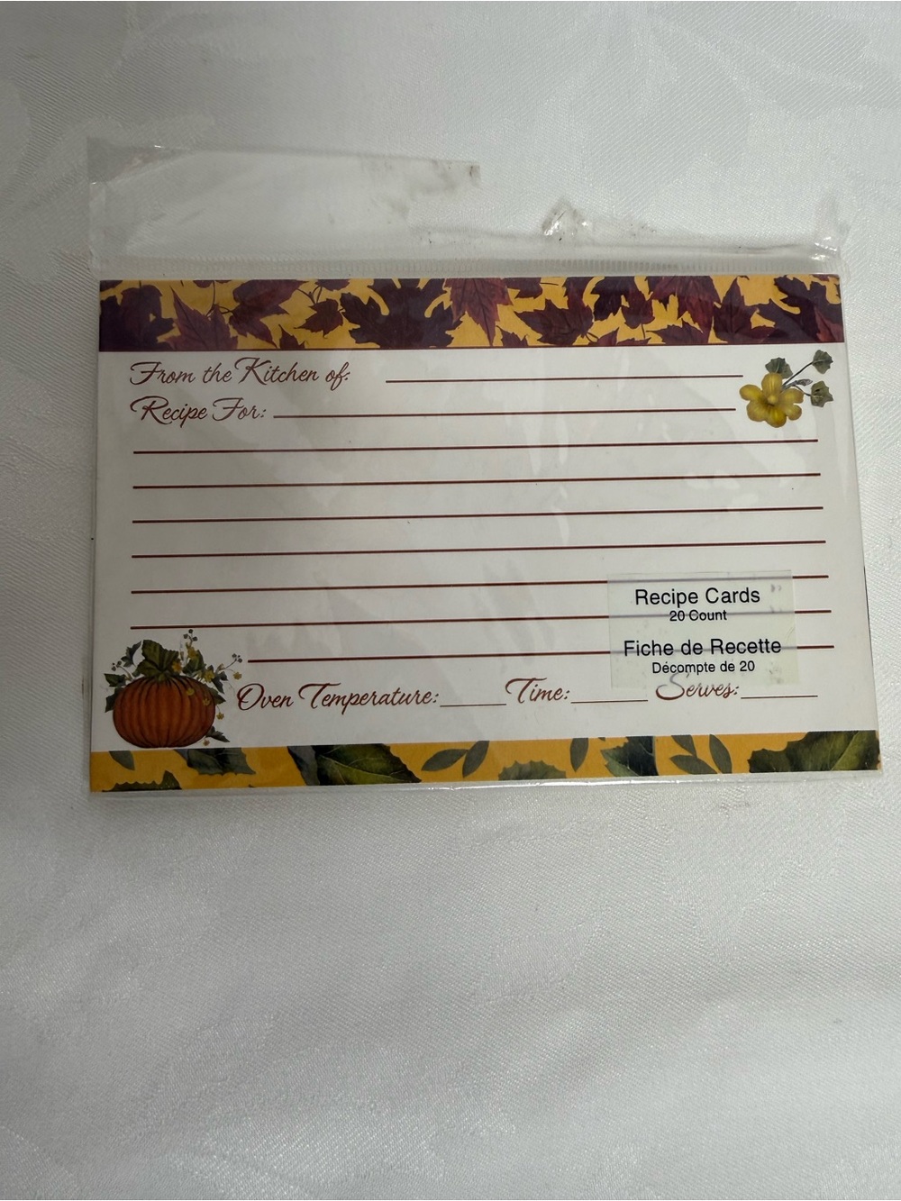 Fall Harvest Recipe Cards - Autumn Pumpkin Design